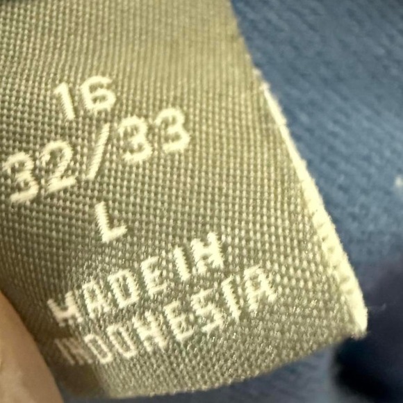 Michael Kors - Button-Up Shirt - Men's L (16 32/33) - Blue - Slim Fit Stretch - Picture 3 of 4